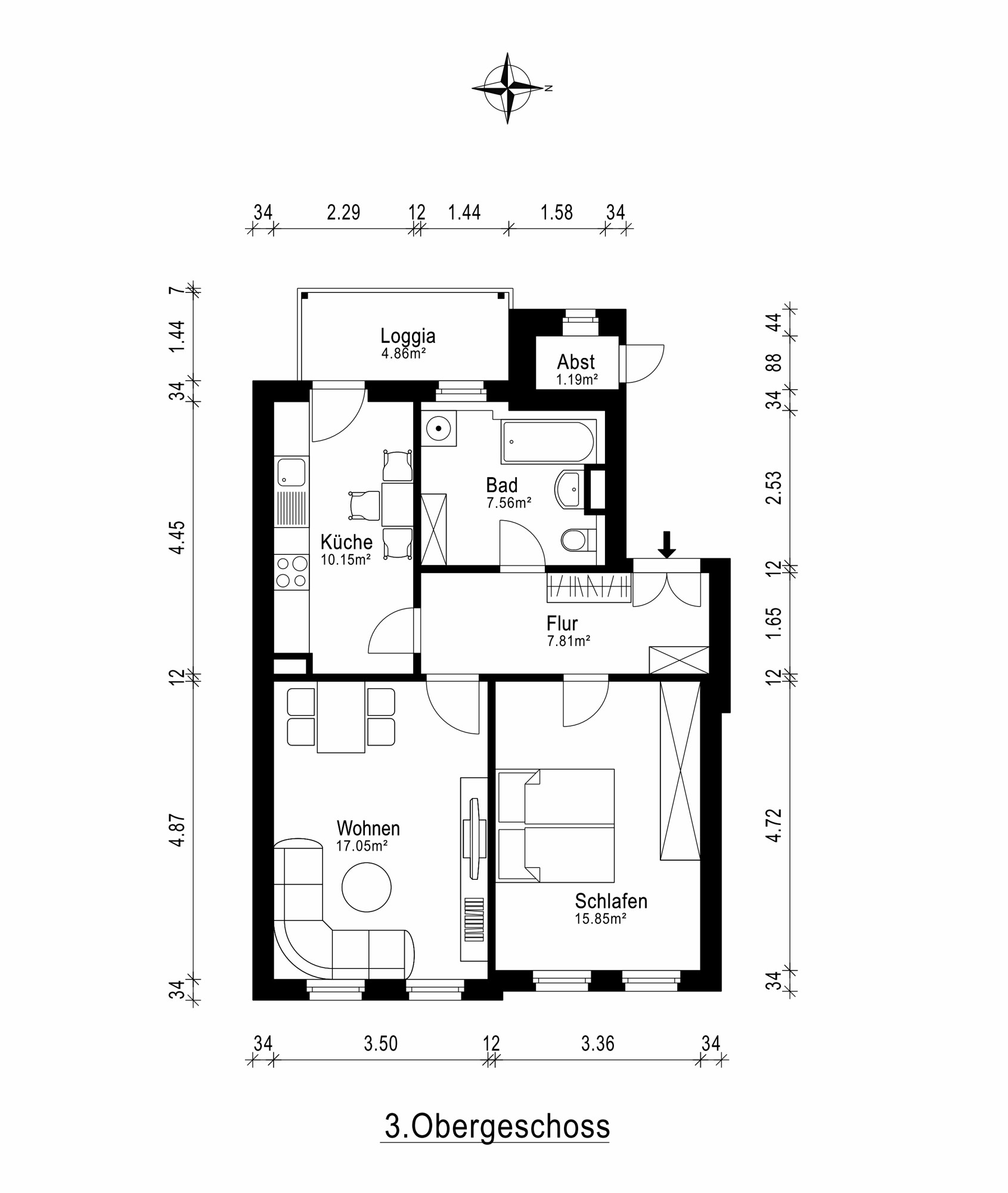 Grundriss 3. Obergeschoss Grundriss 3. Obergeschoss